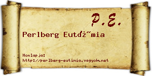 Perlberg Eutímia névjegykártya